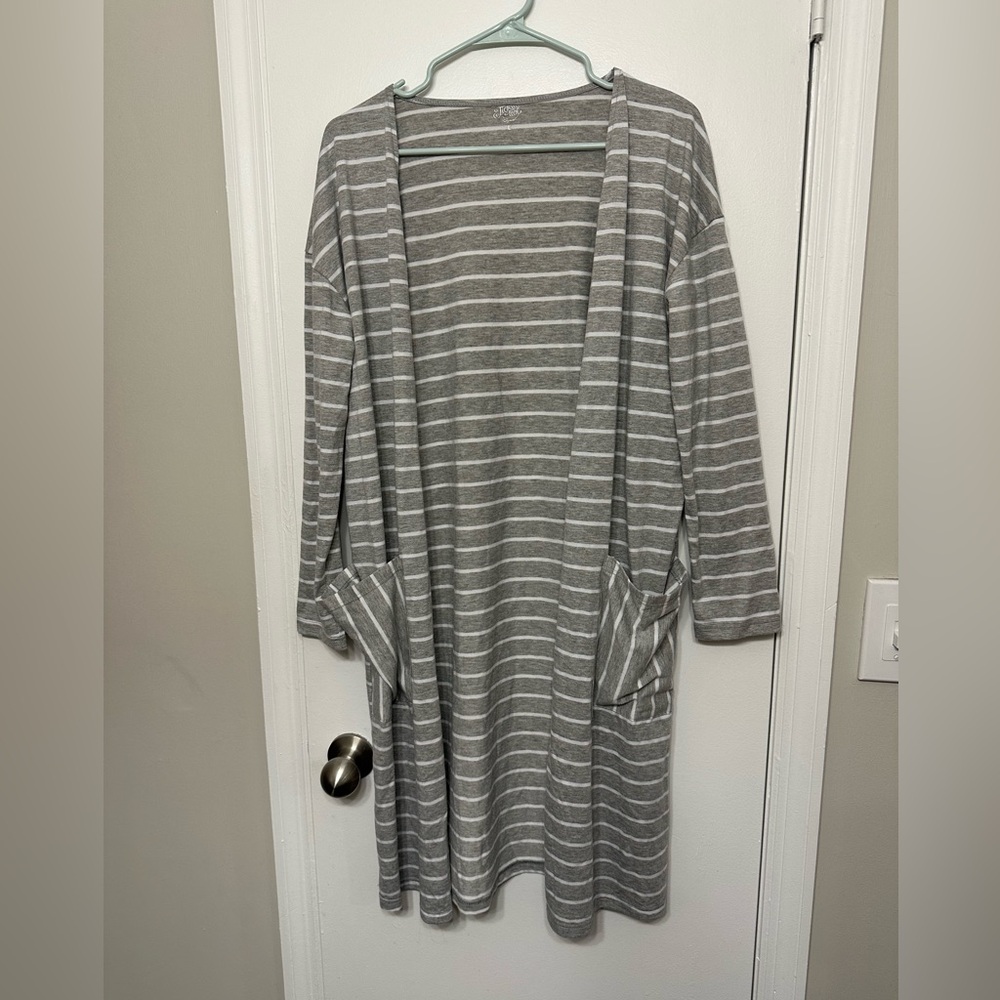 NWOT Gray Striped Open Cardigan